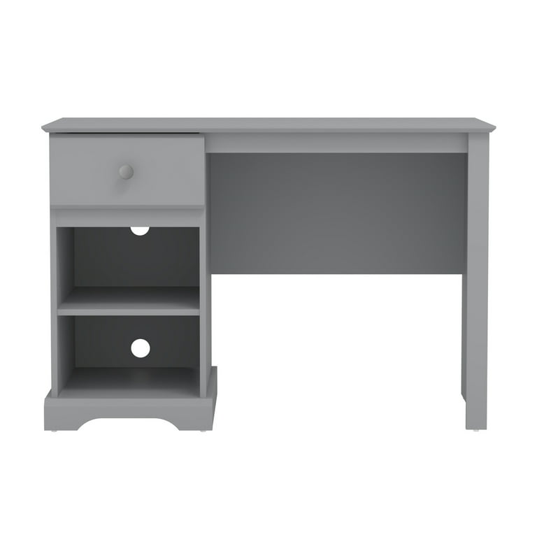 Campbell Wood Kids Desk with 1 Drawer and 2 Shelf Storage, Gray