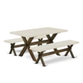 thumbnail image 2 of East West Furniture X-Style 3-piece Wood Kitchen Set in Jacobean Brown, 2 of 9