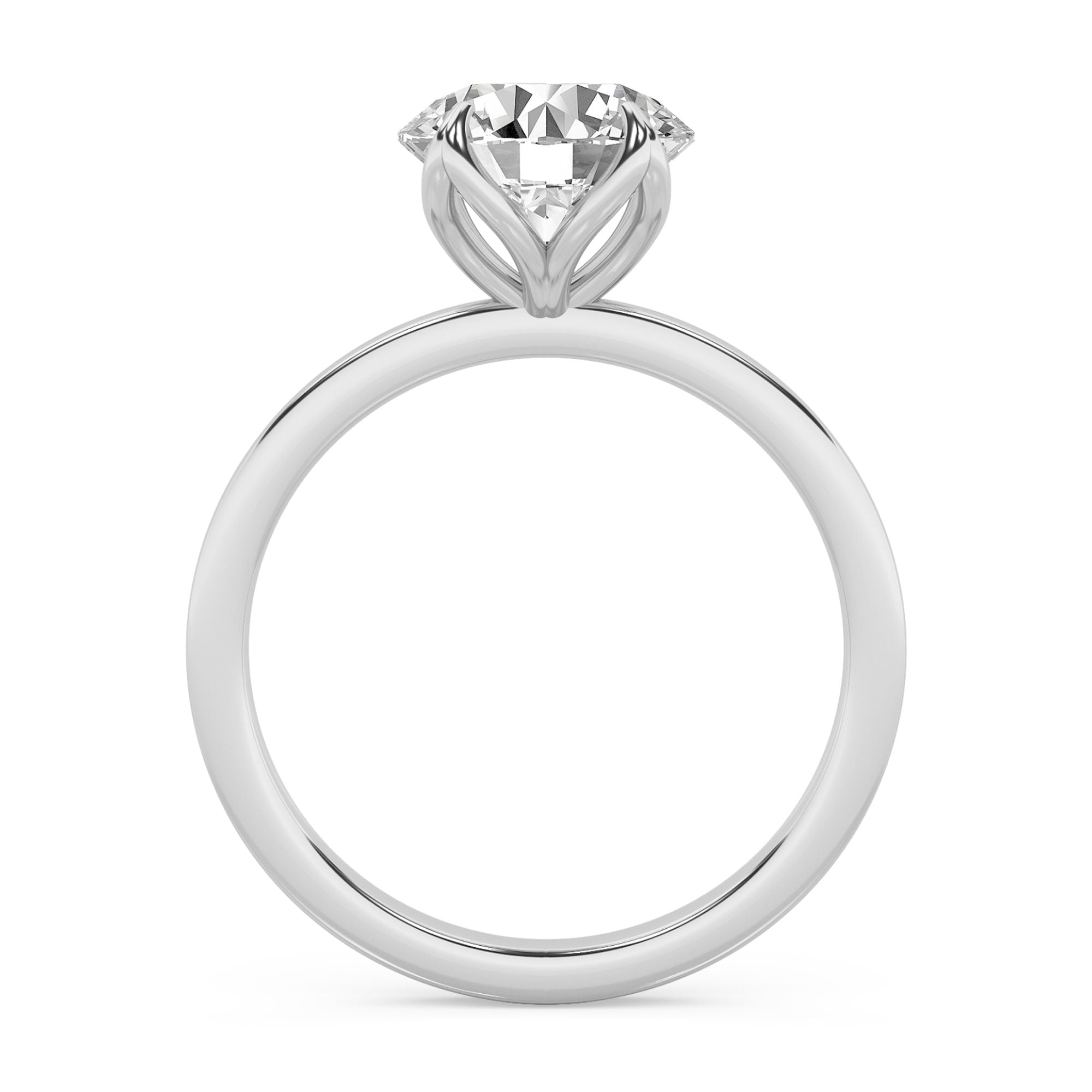 AFFY 2.00 Carat (ctw) Solitaire Style Engagement Rings For Women, Round Lab Created Moissanite Promise Ring For Her In 10k Solid White Gold | VVS1 Quality (2 Ctw) Ring Size-8.5