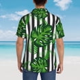 thumbnail image 3 of Lsque Palm Greenery pattern Hawaiian Shirt for Men, Unisex Summer Beach Casual Short Sleeve Button Down Shirts-Large, 3 of 9