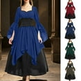 thumbnail image 1 of Meichang Robes Corset pour Femmes Vintage Renaissance Dress Médiéval Victorien Pirate Sorcière Robe à Manches Longues Patchwork Cocktail Fête Robe de Bal, 1 of 8