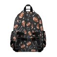 thumbnail image 3 of Football Arrow Black Pattern Backpack for School, Cute School Bag with Adjustable Shoulder Straps and Padded Back, 15.25"x11.5"x5.25", 3 of 5