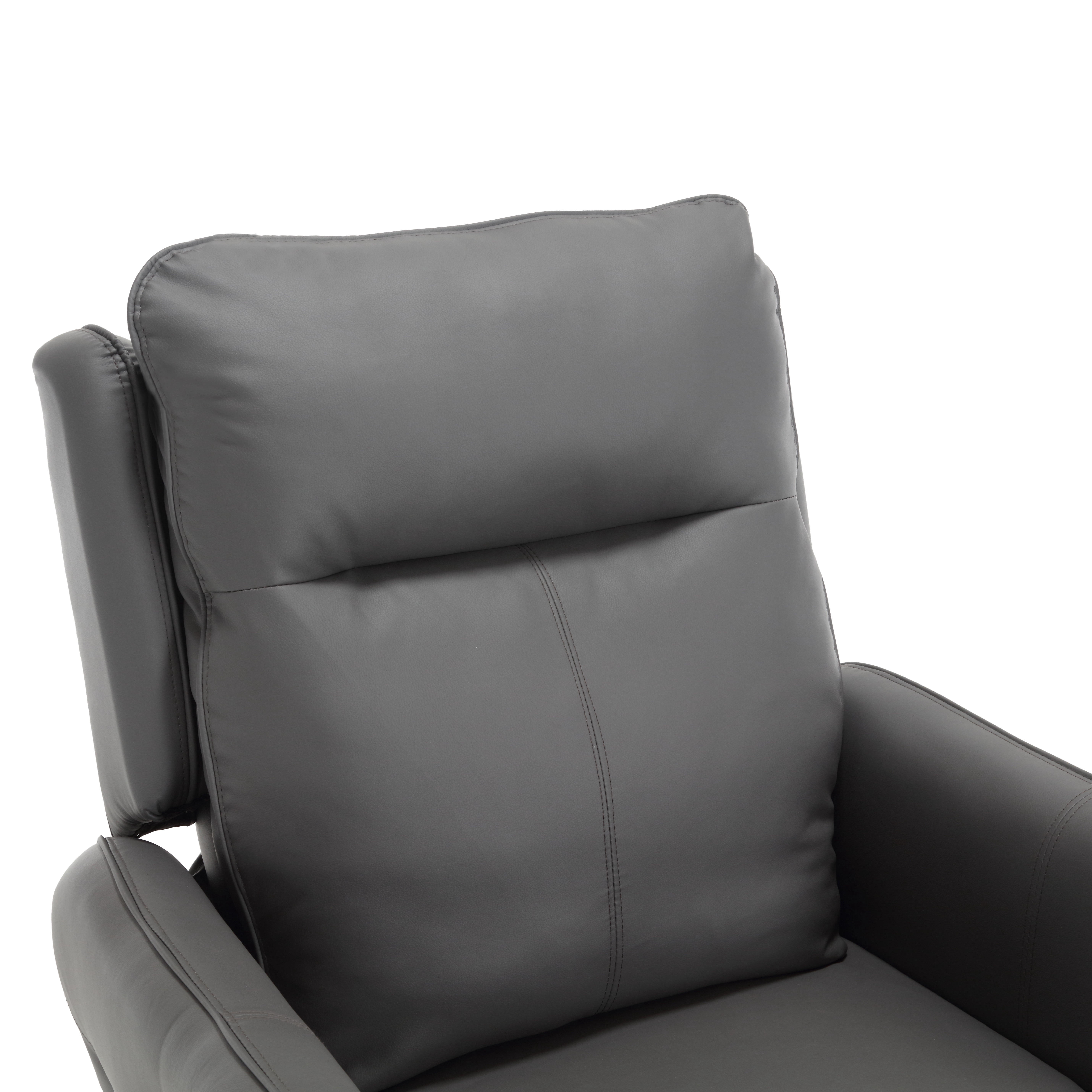 MINCETA Power Recliner Chairs,Modern Upholstered 270 Swivel Nursery Rocker Glider Recliner for Living Room,PU Leather in Gray