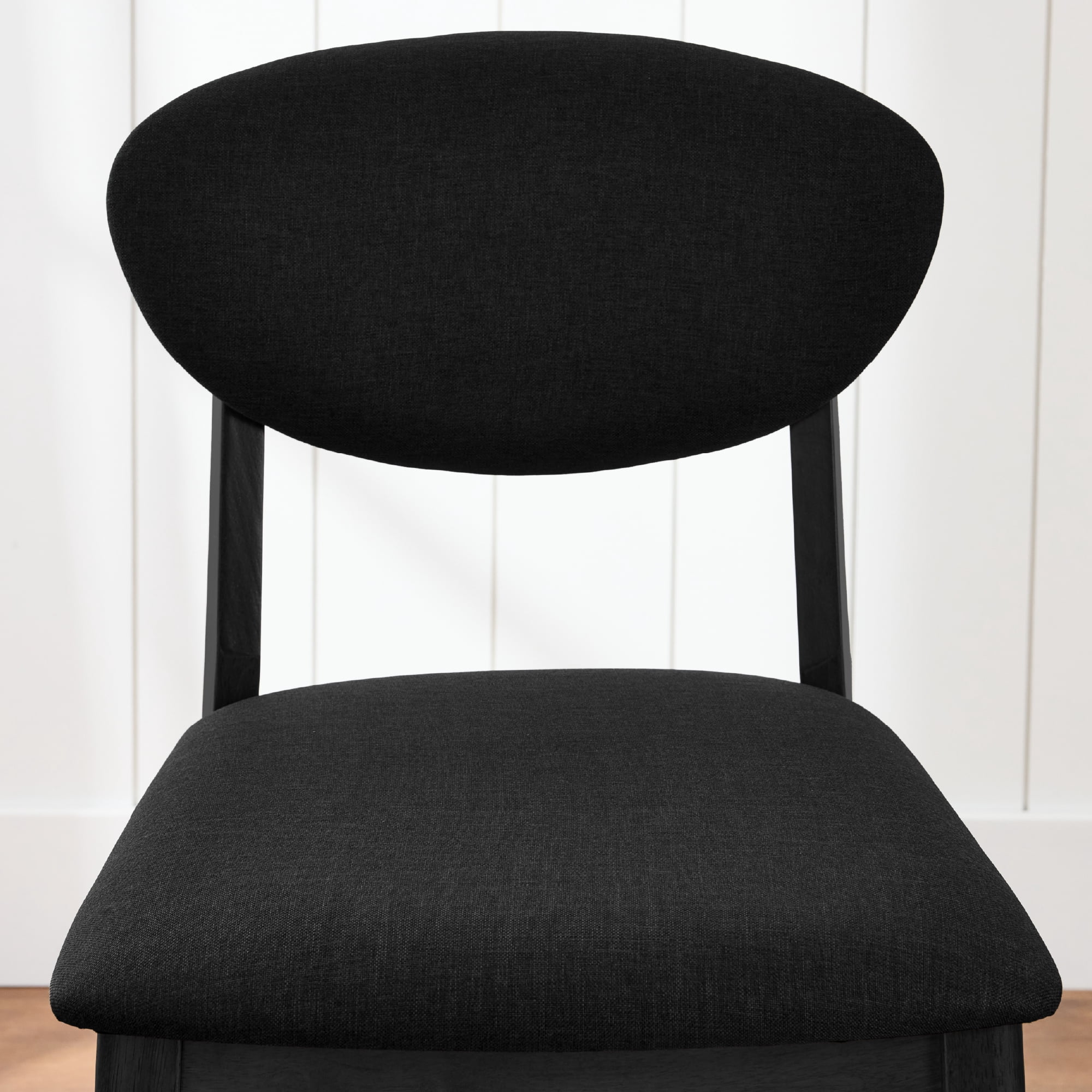 Best Choice Products Set of 2 Counter-Height Bar Stools, Armless W/Upholstered Seat Cushion & Backrest - Black / Black
