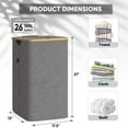 thumbnail image 3 of HOMLUX 26 Gallon/100L Laundry Basket Set, Collapsible Tall Clothes Hamper with Bamboo Handles and Sturdy Frame, 3 of 7