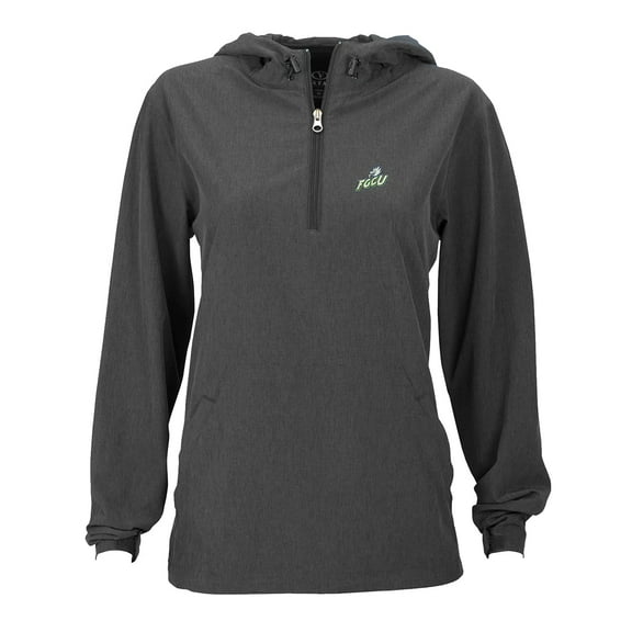 Women's Charcoal Florida Gulf Coast Eagles Pullover Stretch Anorak Jacket