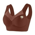 thumbnail image 2 of Zen Chic Bras for Older Women Posture Correcting Wireless Seamless Senior Bra Mesh Full Coverage Bralette Plus Size Coffee 42, 2 of 5