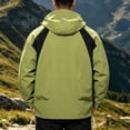 thumbnail image 3 of longantii Mens Waterproof Jackets Cozy Windbreaker Stand Collar Rain Jacket Long Sleeve Zip Up Jacket Modern Fit Fall Winter Going Out Streetwear Green M, 3 of 5