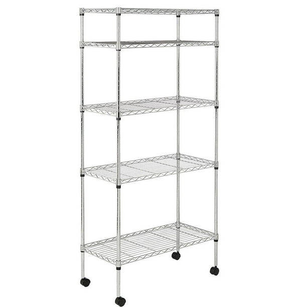 Zimtown Commercial 5 Tier Adjustable Wire Metal Shelf Shelving Rack