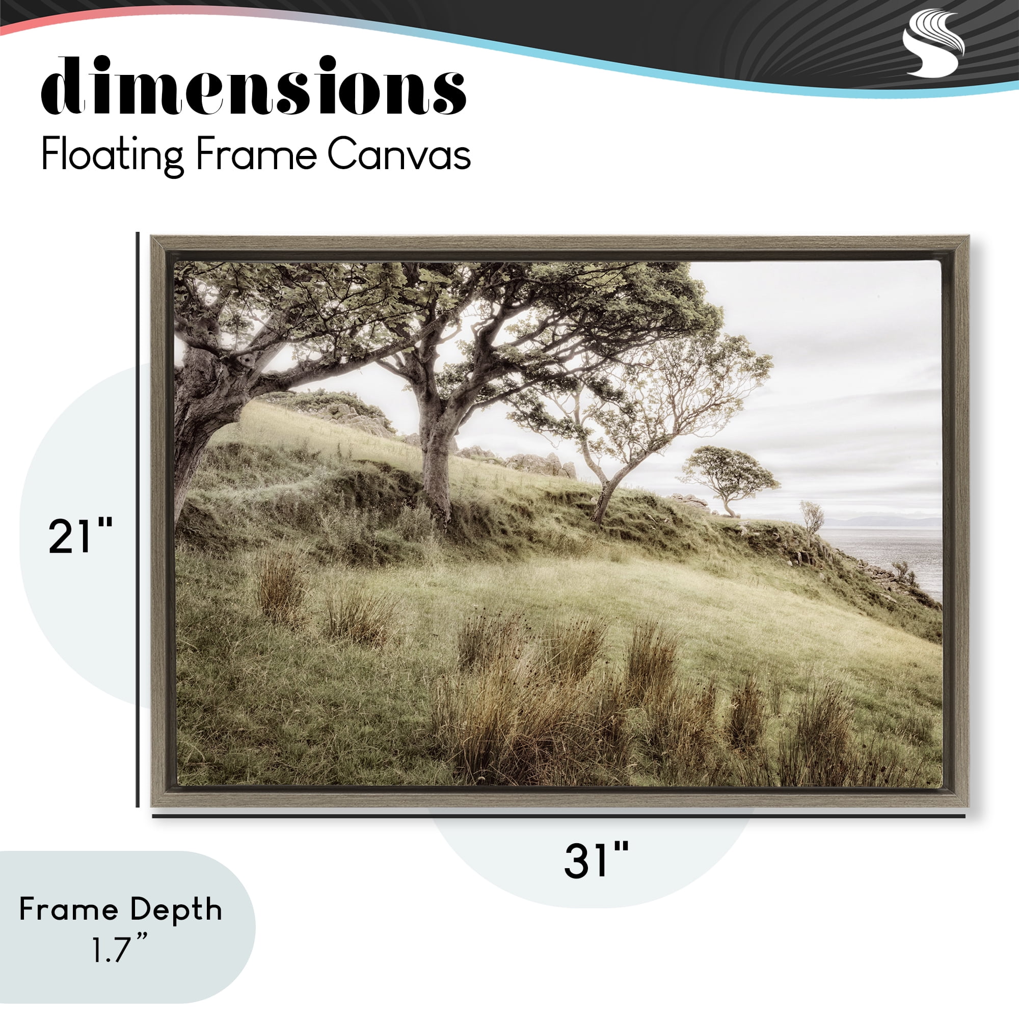 Stupell Industries Irish Hillside Landscape Brown Framed Floater Canvas Wall Art, design by Andy Amos