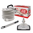 thumbnail image 1 of Ultra Clean Central Vacuum Electric Attachment Kit - Dual Voltage 24V / 110V Hose with 3-Way on/Off Switch Handle-Porpath Electric Power Nozzle – Set of Chromed Wands, 1 of 5