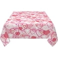 thumbnail image 4 of Valentines Day Tablecloth 60 Inch Square, Pink Love Hearts Table Cloth Romantic Valentine''s Day Tablecloth Dust-Proof Wrinkle Resistant Rustic Tablecloth for Home Dining Room Party, 4 of 5