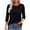 Black, variant on BLVB Womens Tops Patchwork Lace 3/4 Sleeve Shirts Dressy Casual Pleated Blouses Spring Summer Outfits Trendy