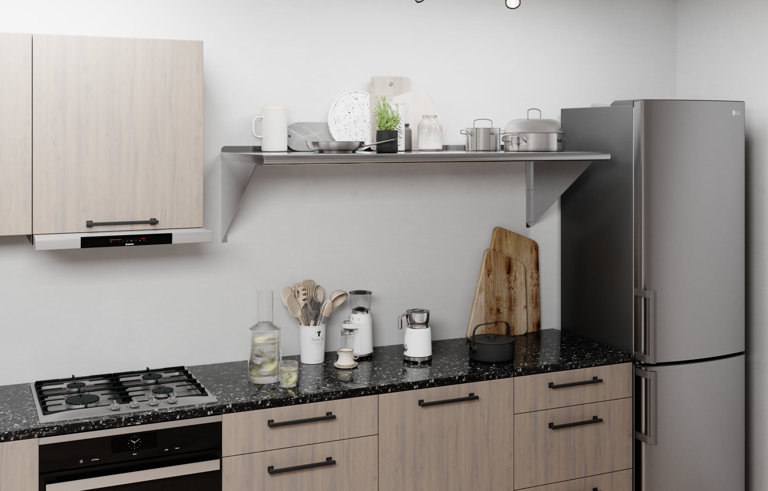 AmGood 24 in. x 60 in. Stainless Steel Wall Shelf | NSF Certified | Appliance & Equipment Metal Shelving | Kitchen, Restaurant, Garage, Laundry, Utility Room