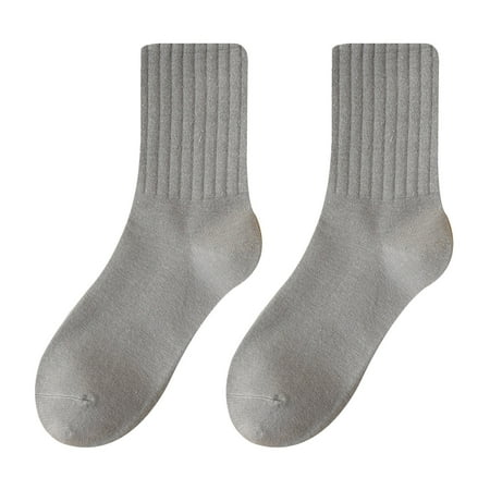 

Mishuowoti sock socks for men and women compression socks Women Solid Color Socks Mid Tube Autumn And Qinter All Long Tube Pure Cotton Pile Socks D One Size