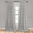thumbnail image 5 of Ambesonne Ethnic Curtains, Vintage Design Chevron Print, Pair of 28"x63", Eggshell and Charcoal Grey, 5 of 5