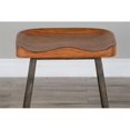thumbnail image 5 of Home Square 24" Wood & Metal Saddle Counter Stool in Rustic Oak - Set of 3, 5 of 10
