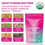 Pink Stork Postpartum Recovery Tea for Women, Chamomile, Organic Red Raspberry Leaf, 15 Sachets