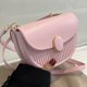 thumbnail image 4 of Bolso de citas casual bolso de hombro de color de contraste de moda bolso bandolera de cuero de PU rosa, 4 of 5
