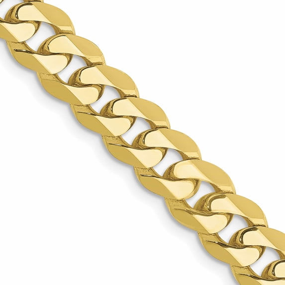 10K Yellow Gold 6.75mm Flat Beveled Curb Chain (20 X 6.75) Made In South Africa 10fbu180-20