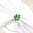 thumbnail image 6 of 6 Pcs Christmas Napkin Rings Leaf Buckle (green) 6pcs Greenery Decor Delicate Holders Dining Table Metal Alloy, 6 of 6