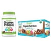 Orgain - Organic Vegan, Non-GMO Plant Based Protein Powder - Creamy Chocolate Fudge (2.03 LB) + Nutrition Shake - Chocolate (11oz, 12 Pack)