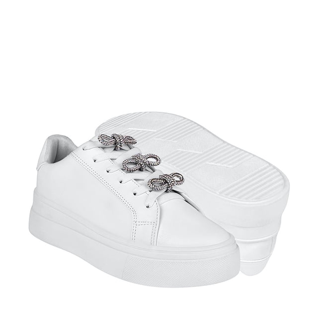 Tenis Casuales Dama Stylo 9327 Simipiel Blanco