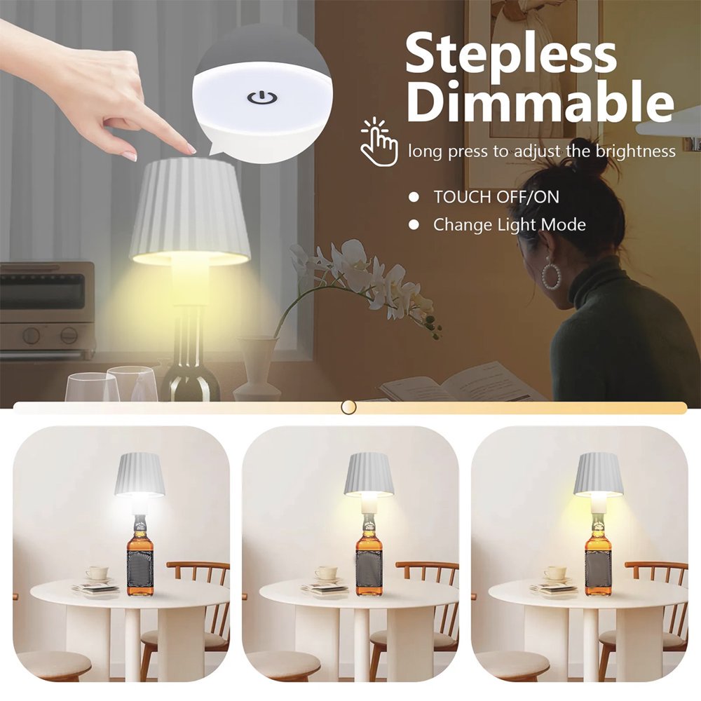Beaeet Lampe Bouteille LED Blanc, Rechargeable USB-C, sans Fil, IP54, 3 températures réglables Beaeet Lampe Bouteille LED Blanc, Rechargeable USB-C, sans Fil, IP54, 3 températures réglables