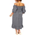 thumbnail image 4 of MesaSe Robe Bohème Fluide pour Femmes à Manches Bouffantes, Épaules Dénudées, à Carreaux, à Volants, Robe Midi, Robes d'Invitée de Mariage, 4 of 6