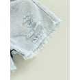 thumbnail image 6 of Toddler Baby St. Patrick's Day Clothes Girl Boy Green Letters Cotton T-Shirt Tops Denim Ripped Shorts Outfit 0-4T (White,12-18 Months), 6 of 6