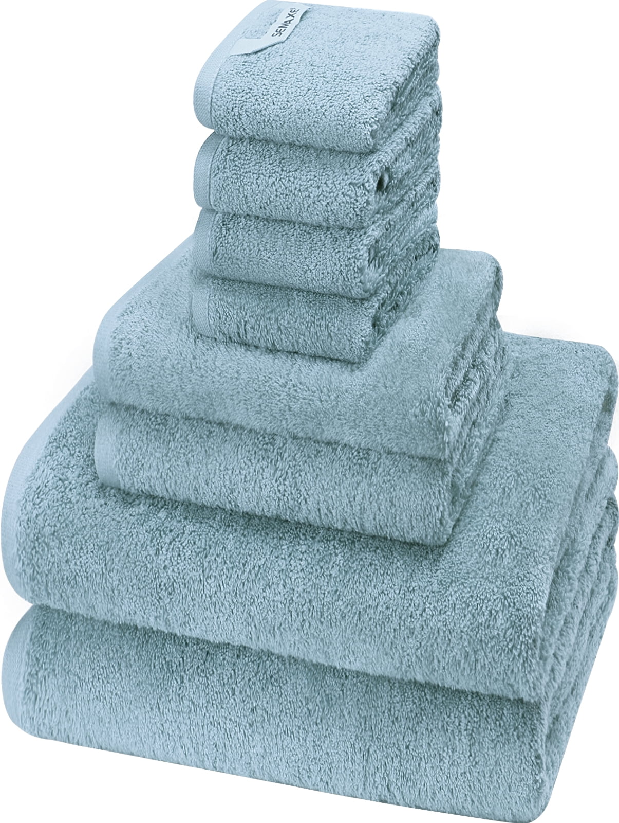 SEMAXE 8-Piece Cotton Towel Set for Bathroom. 2 Bath Towels , 2 Hand ...