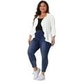 thumbnail image 3 of DARING DIVA Women's Plus Soft 3/4 Sleeve Cropped Shrug Bolero Cardigan 2X White, 3 of 6