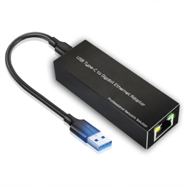Adaptador USB-C A RJ45 Gigabit Ethernet Tarjeta de Red USB3.0 Tipo-C A RJ45 de 10/100/1000 Mbps