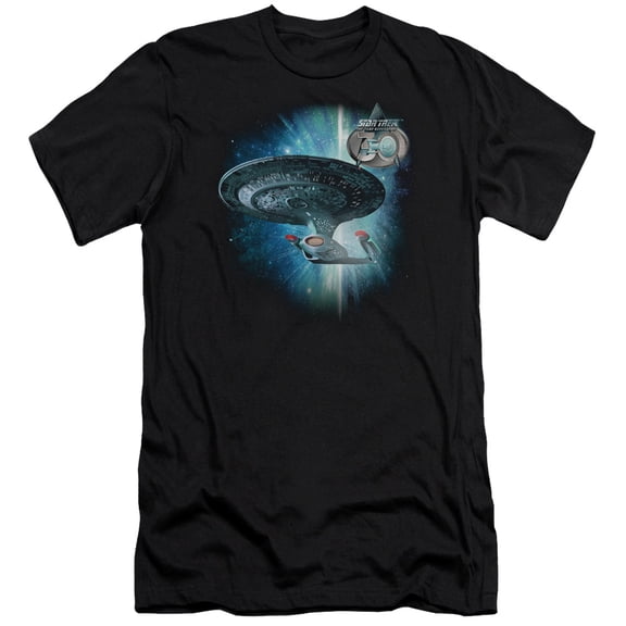 Star Trek Ship 30 Adult 30/1 T-Shirt Black