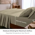 thumbnail image 4 of Mellanni 6 Piece Bed Sheet Set Brushed Microfiber, Extra Deep Pocket, King, New Beige, 4 of 7