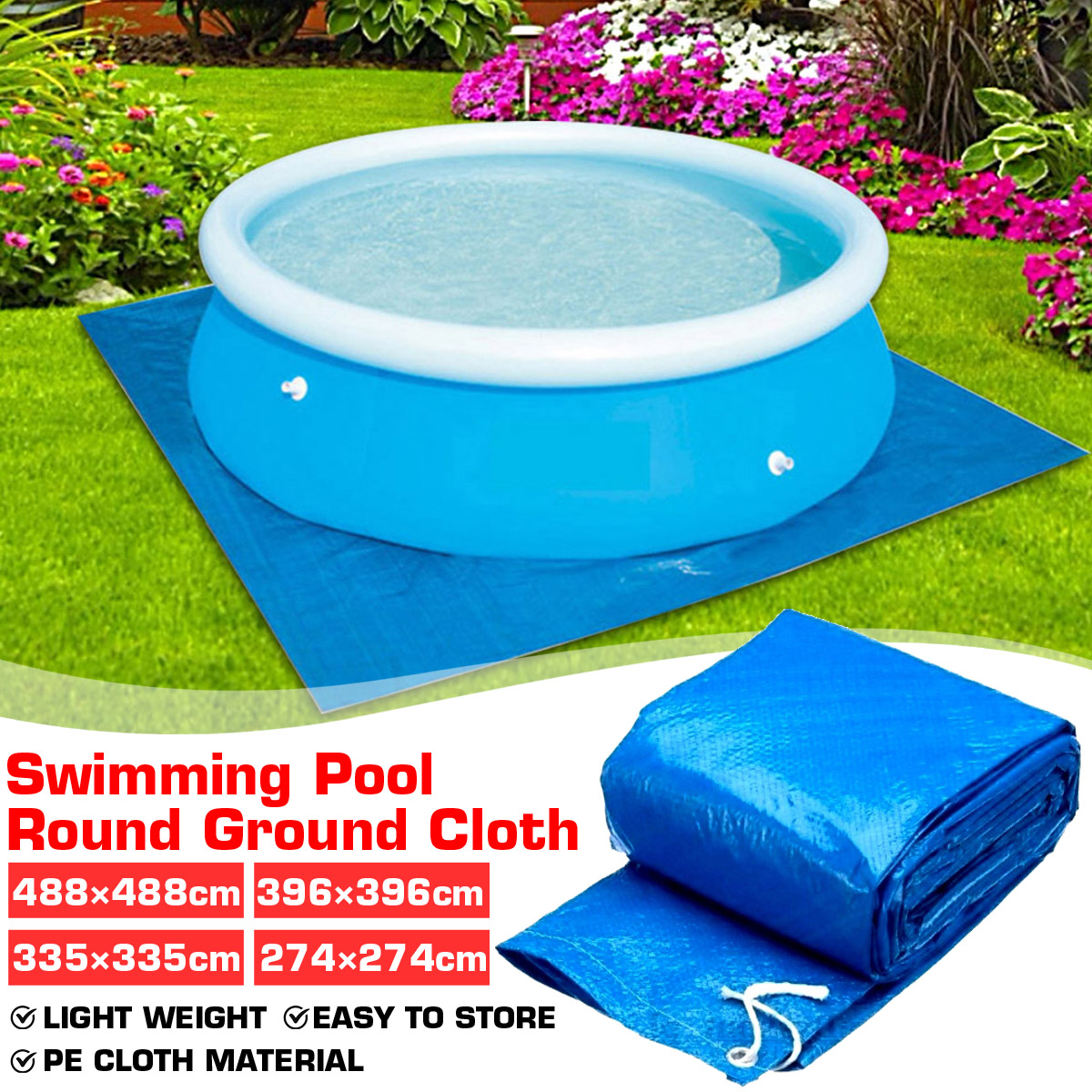 Stoneway Swimming Pool Square Ground Cloth Dustproof Mat Cover Ground