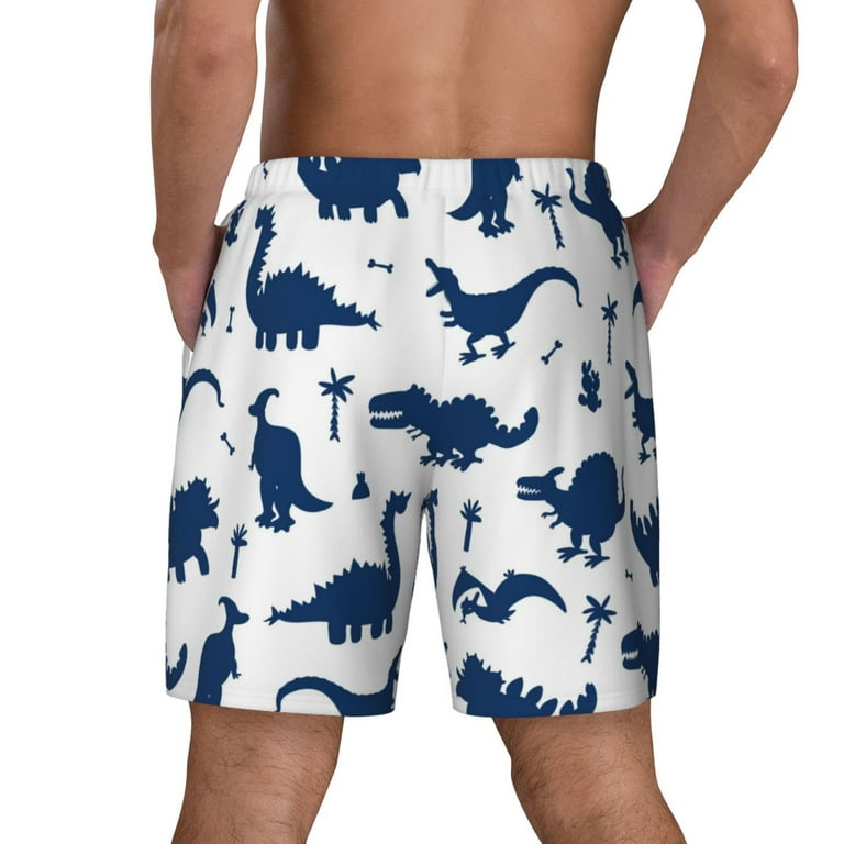 Gaeub Cute Cartoon Dinosaurs Mens Swim Trunks Stretch Beach Shorts