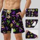 thumbnail image 5 of Ceisia Men's Relaxed Fit Mardi Gras Mask & Streamer Swim Trunks | Double-Layer Quick-Dry Beach Shorts | Elastic Waist Party Shorts Gift, 5 of 5