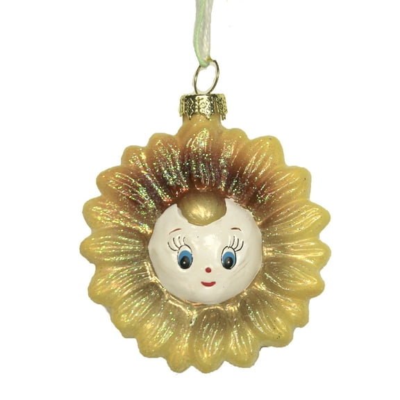Holiday Ornament Cheerful Daisy Flower Glass Flower Spring Easter Retro Go6485