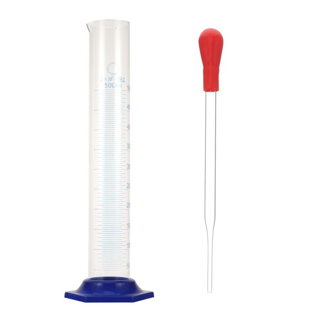 EeaseMX Juego de 2 goteros de vidrio de 500 ml para medición de laboratorio. Equipo químico.
