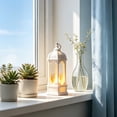 thumbnail image 2 of Vintage Hexagonal LED Flameless Candle Lantern, Hanging Mini Decorative Lantern With Flickering Light For Table Mantel Patio Indoor Outdoor Wedding Christmas Halloween Farmhouse Rustic Home Decor, 2 of 7