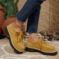thumbnail image 6 of Women’s Suede Tassel Platform Loafers, Comfortable Lace-Up Shoes for Fall/Winter Commutes, School Days, and Casual Office Looks, 6 of 9