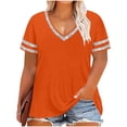 thumbnail image 2 of Bixock Women Plus Size Maternity Tops V Neck Short Sleeve Loose Pregnancy Blouse Casual Maternity Shirt Pregnant Top Summer Maternity Clothes, 2 of 6