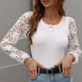 thumbnail image 4 of Otoño Invierno Suéter Ahueca Hacia Fuera Manga Larga Cuello Redondo Elástico Jersey Camisa De Punto Para Mujer Blanco XL, 4 of 7