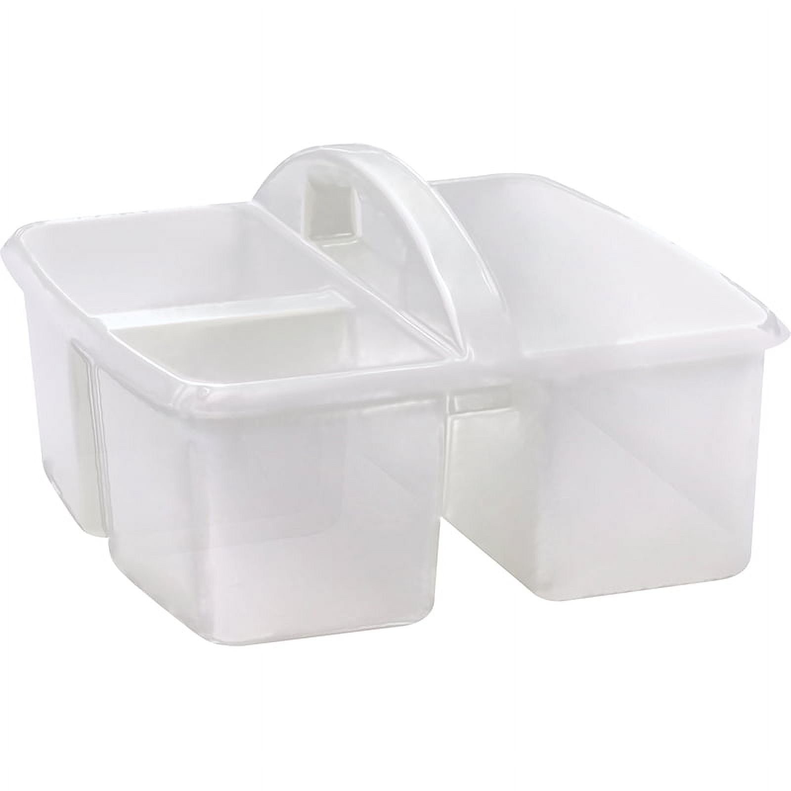 Teacher Created Resources Plastic Storage Caddy 1-Compartment Desktop Organizer Clear