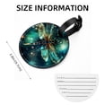thumbnail image 5 of Dragonfly 2Pcs PU Leather Round Luggage Tags with Privacy Cover and Name ID Tag for Suitcase, Handbags, Backpacks, School Bags, 5 of 6