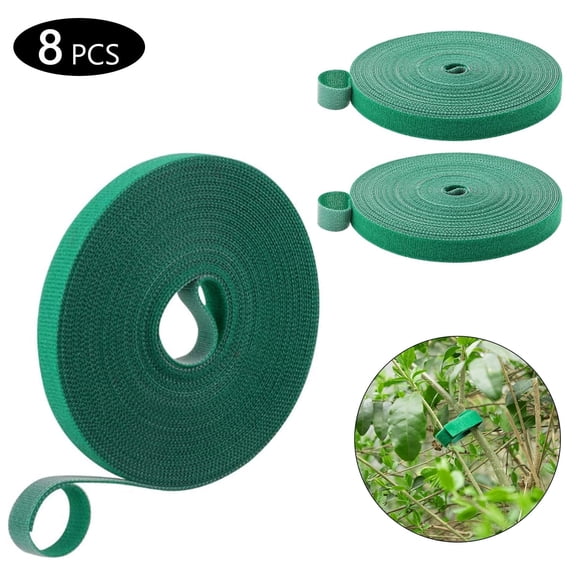 Tripumer 8 Pcs Plant Tape Green Garden Tape 16 feet Plant Ties Tape Gardening Tying Tree Tapes for Planting Effective Growing Tomato Vines Garden Orchard Patio Fastening Cables Tear