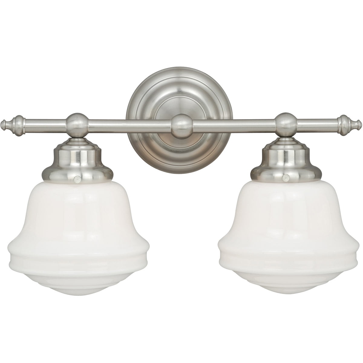Bathroom Vanity 2 Light Fixtures With Satin Nickel Finish Steel