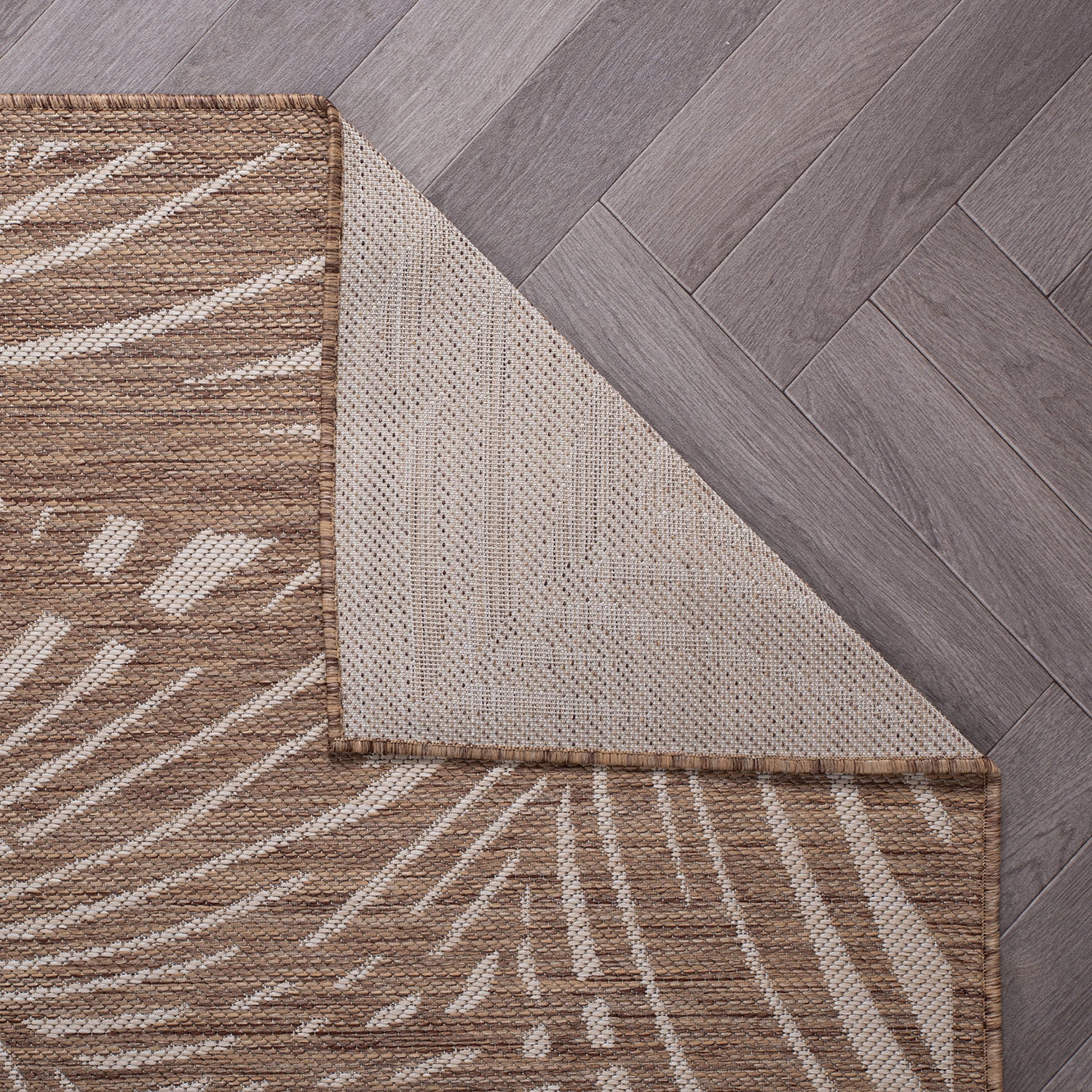 World Rug Gallery Contemporary Palm Leaf Textured Flat Weave Indoor/Outdoor Area Rug - BROWN 7'10"X10'