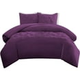 thumbnail image 2 of DNG Creations 5 Piece Half Pinch Pleated Duvet Cover 100% Egyptian Cotton, 800 TC- With Zipper Closure & Corner Ties ( Solid Plum - Full/Queen ), 2 of 5